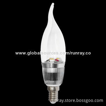 E14 LED Bulb, 3W, 85-265V AC or 12V DC, 80-110lm/W, High-brightness, Easy Installation, CE/RoHS Mark